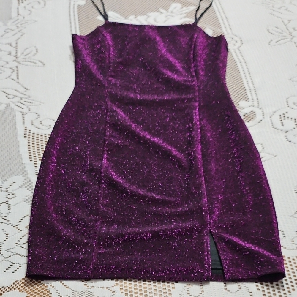 Lulu's Glittering Purple Mini Dress - Picture 3 of 13